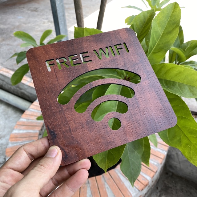 [Giá Sốc 19k] Bảng Gỗ Decor Free Wifi trang trí quán Cafe Homestay