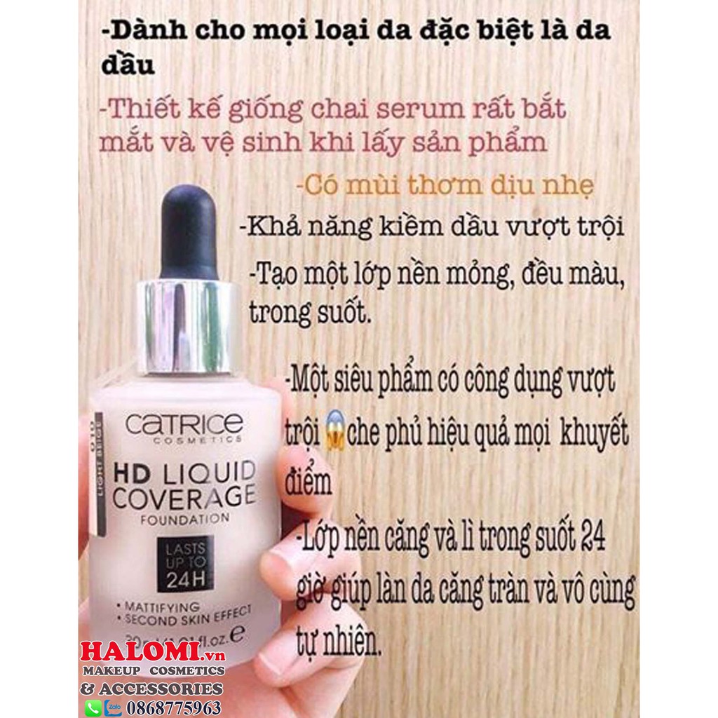 [FREESHIP] Kem nền Catrice HD Liquid Coverage Last Upto 24h 30ml