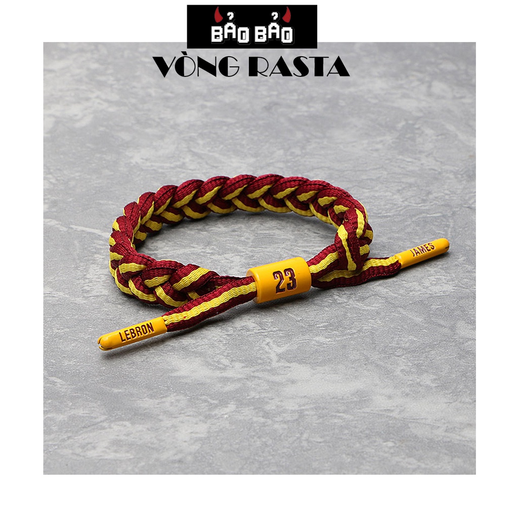 Vòng tay nam nữ Ras cá tính Lebron đỏ vàng, lắc tay nam nữ handmade thời trang - Bảo Bảo Store