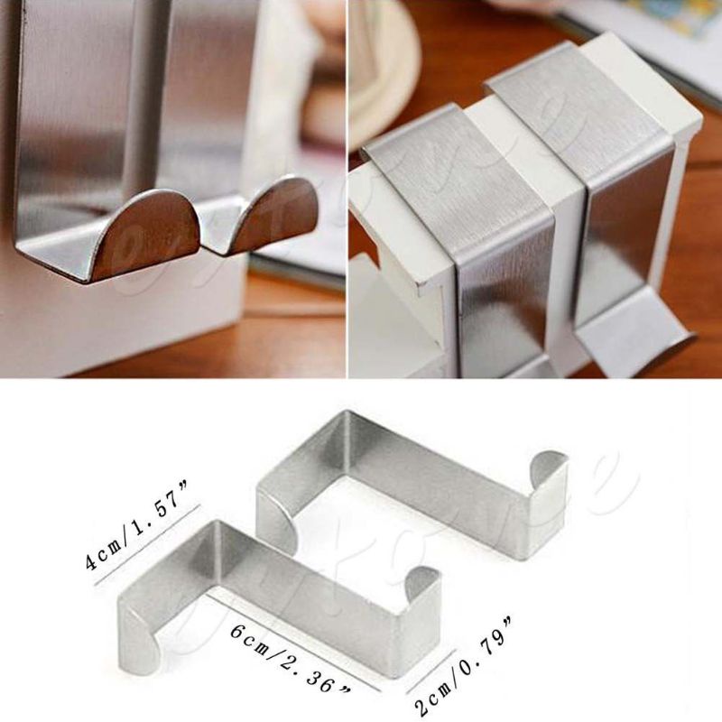 2 Móc Treo Cửa Tự Dính Bằng Thép Không Gỉ