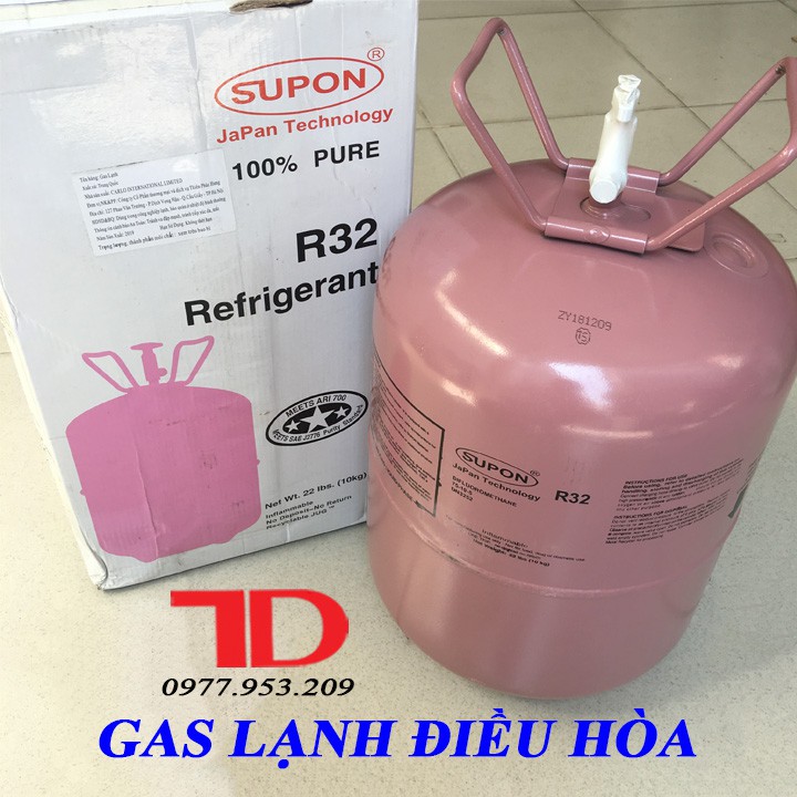 Môi chất lạnh điều hòa R32 SUPON 10KG, ga lạnh R32