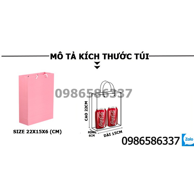 Combo 20 túi bìa cứng đựng quà màu Hồng kích cỡ 22*15*6cm, bao bì giấy đựng quà cao cấp, túi bìa kraft giá rẻ cao cấp