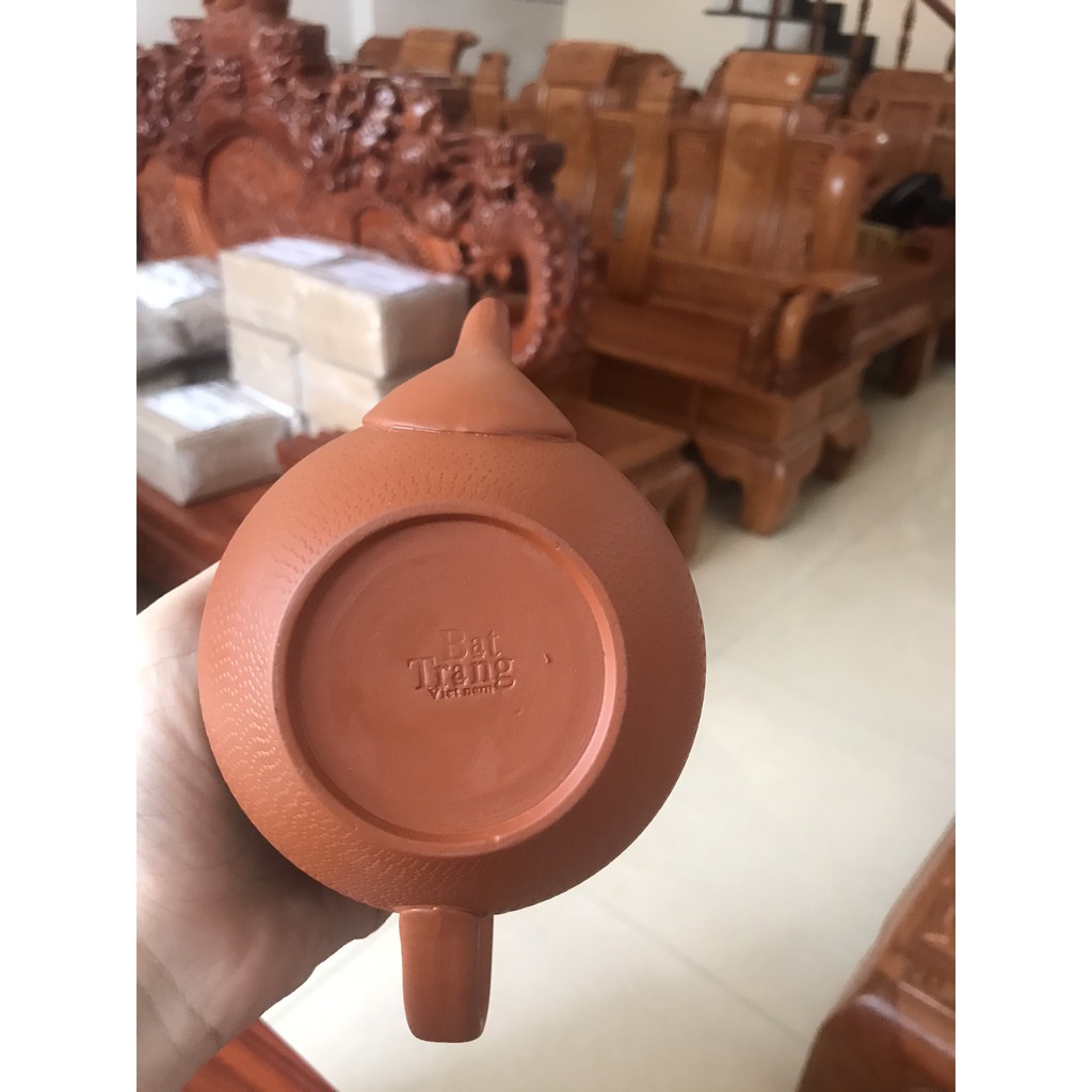 Bộ ấm trà Tử Sa Bát Tràng  HOA BAN ĐỎ hoa văn sang trọng , tinh tế