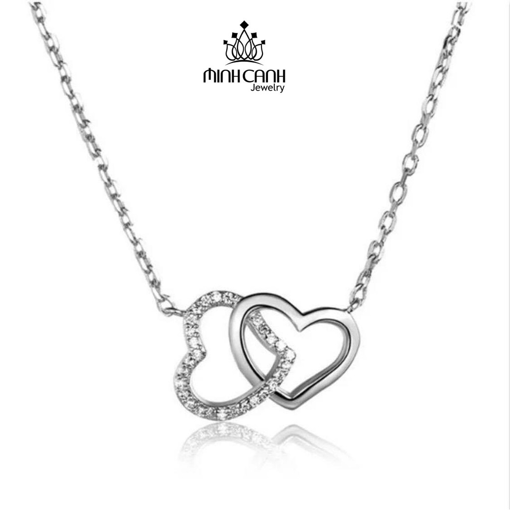 Dây Chuyền Bạc Double Heart Biểu Tượng Tình Yêu - Minh Canh Jewelry