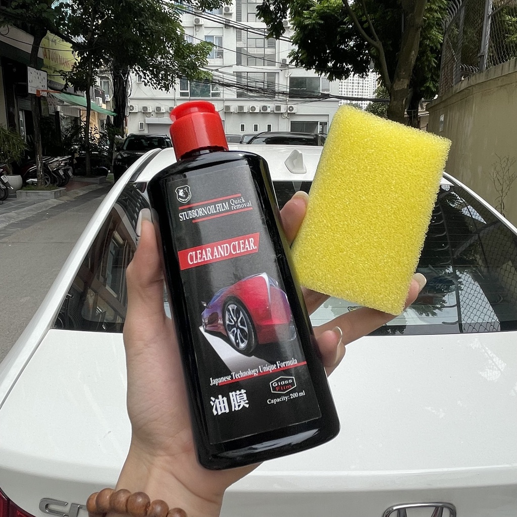 Dung Dịch Tẩy Ố Kính Xe Hơi Tại Nhà, Tẩy Cặn Canxi, Ố Mốc Kính Hiệu quả, Tiết kiệm Kèm Bông Mút