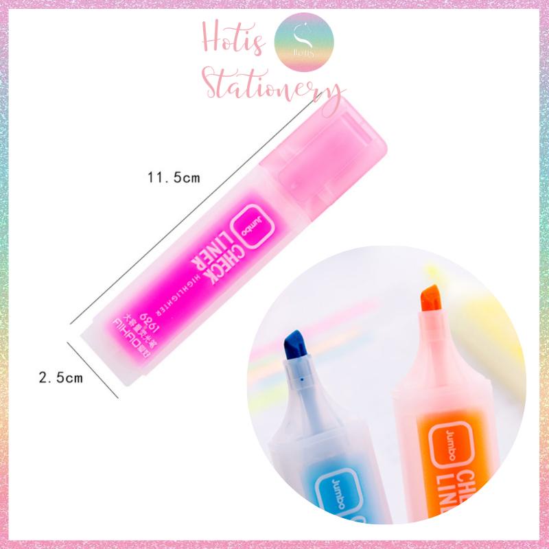 [HOTIS] Set 6 bút highlight dạ quang Check Liner dung lượng lớn - 6 màu