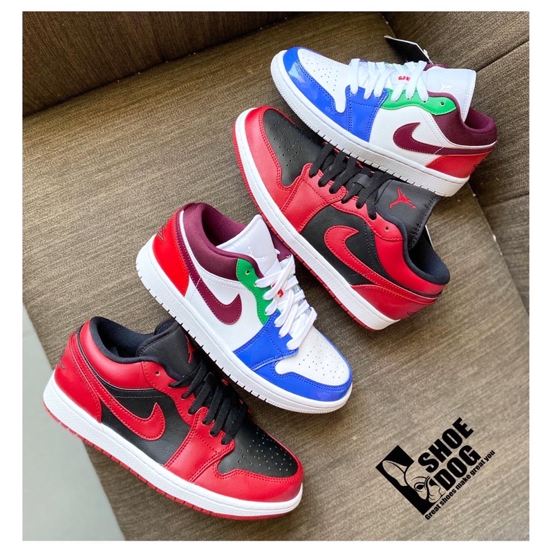 [Bao check chính hãng trọn đời]Giày Jordan 1s cổ thấp nhiều màu White Multi Color mã db5455-100