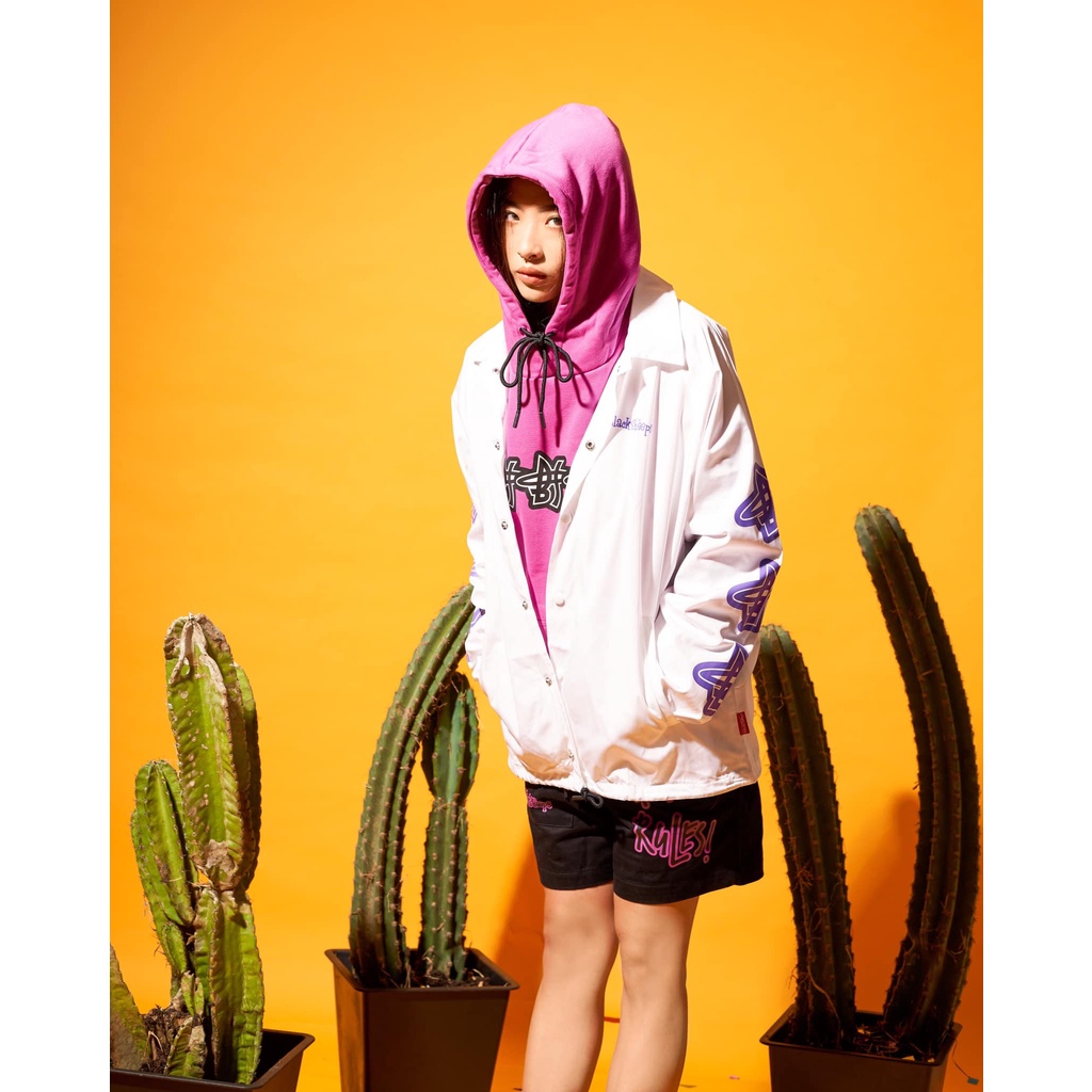 Áo Khoác dù BLACKSHEEPS màu Trắng aka LOGO COACH JACKET - WHITE