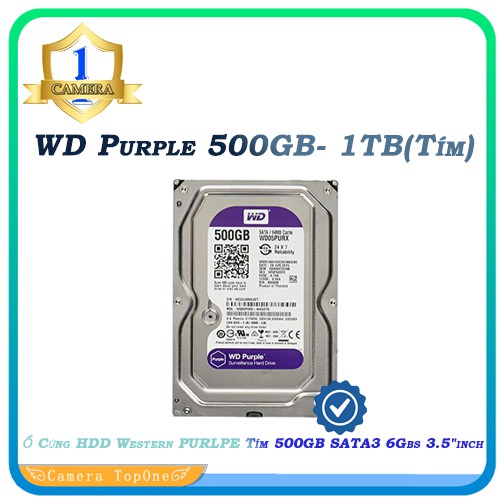 ổ cứng máy tính WD Purple 500GB- 1TB(Tím) - Hàng chính hãng Western Digital