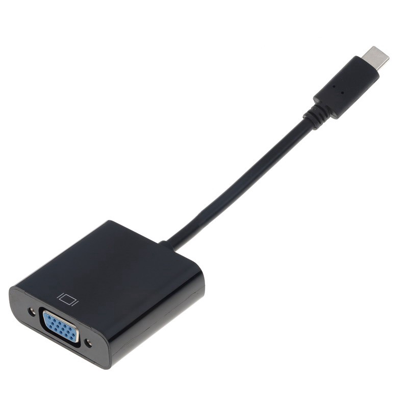 USB 3.1 Type-C Male To VGA Female Converter Adapter Type C To VGA Adapter Cable for Pixel Laptop Chromebook Macbook