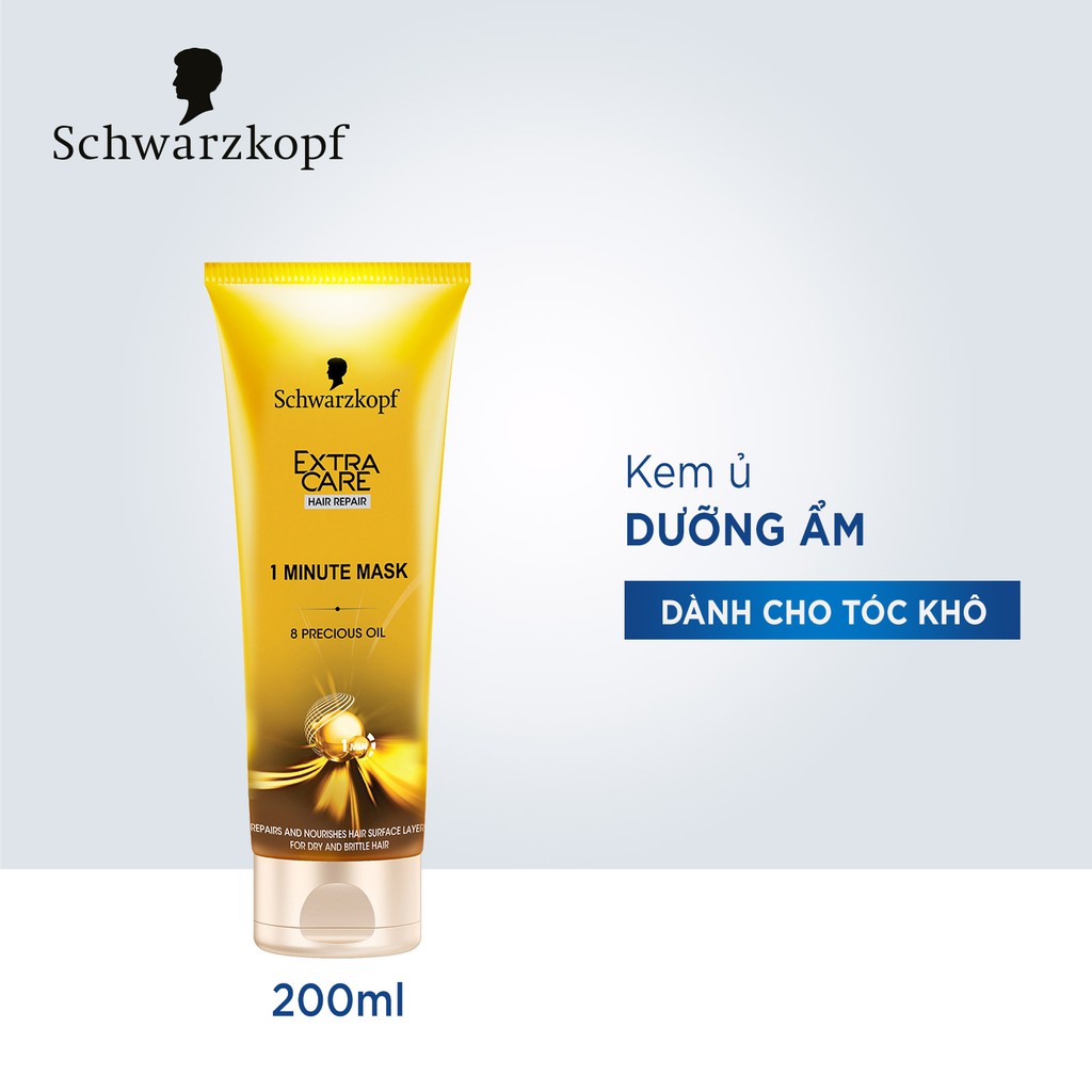 Kem ủ dưỡng ẩm Schwarzkopf Extra Care 8 Precious Oil 1 Minute Mask 200ml