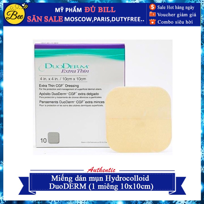 Miếng dán mụn hydrocolloid DuoDERM (1 miếng 10x10cm) | BigBuy360 - bigbuy360.vn