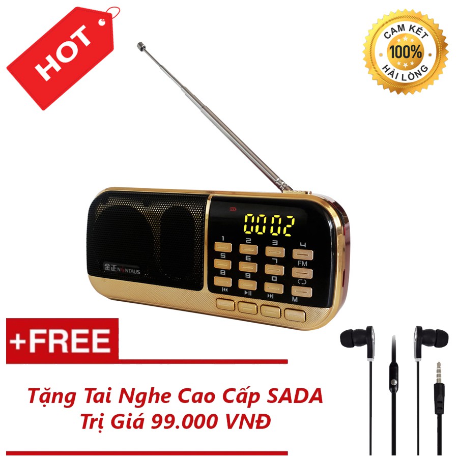 Đài Radio MP3 USB, máy nghe nhạc cầm tay Walkman - B876 + Tặng Tai Nghe Nhét Tai Cao Cấp