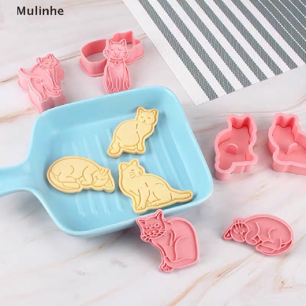 Bộ 6 Khuôn Cắt Bánh Quy Hình Chó Mèo 3D DIY