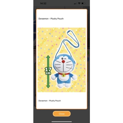 Gấu bông; túi đeo chéo Doraemon - Plush Pouch Toreba Nhật bản