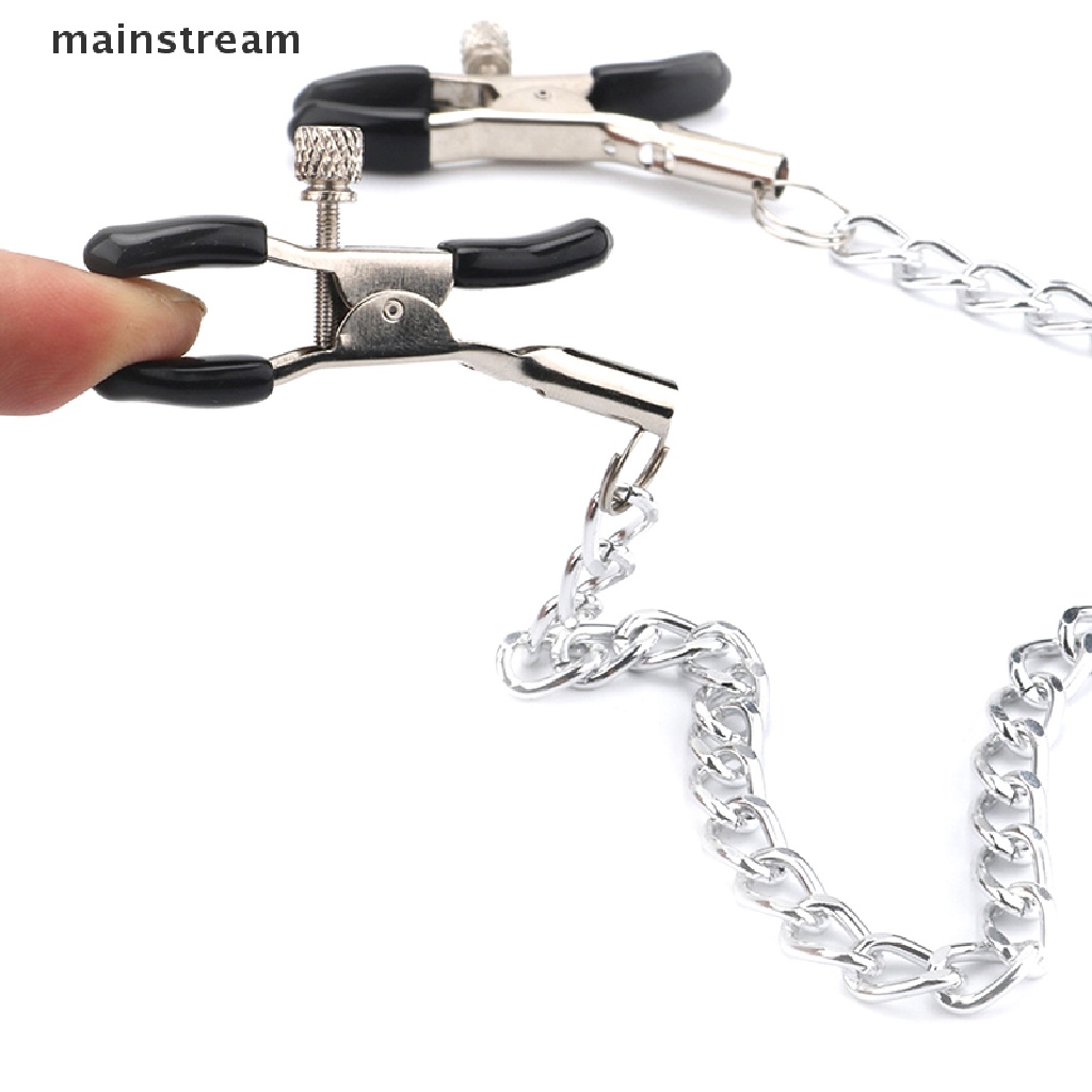 Kẹp Núm Ti Kim Loại Có Dây Xích Kim Loại Cho Nữ