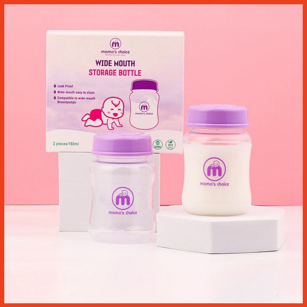 Bình Trữ Sữa/Bình Đựng Sữa Cổ Rộng Mama's Choice Dùng Để Trữ Lạnh Hoặc Trữ Đông Mà Không Làm Ảnh Hưởng Chất Lượng Sữa