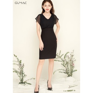 Đầm phối voan tay liền GUMAC MS05935_DEN