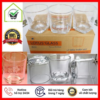 Cốc Thủy Tinh - Bộ 6 Cốc Thủy Tinh Bầu Thấp Việt Tiệp Cao Cấp