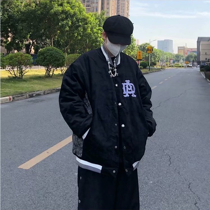 Áo khoác bomber thêu họa tiết thời trang hiphop sành điệu cho nam nữ