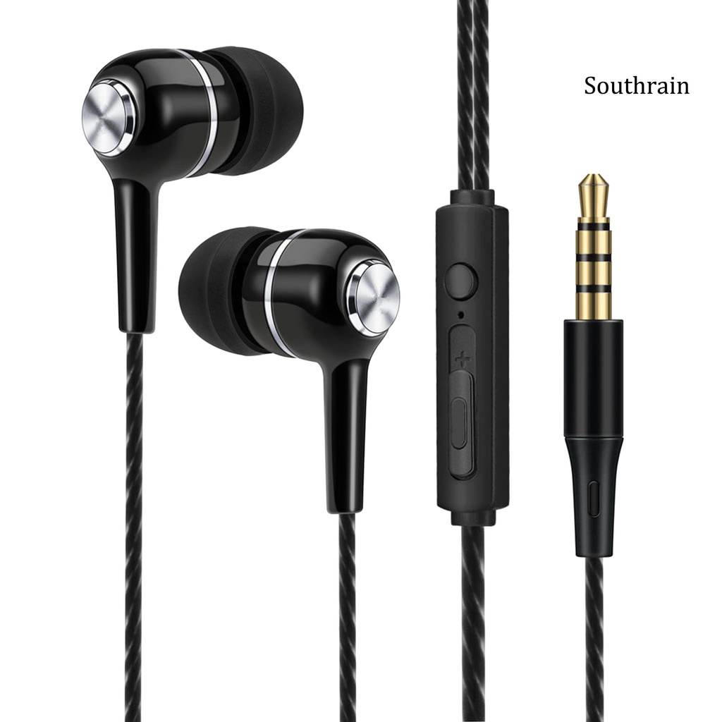 Southrain Wired Microphone Earphones Heavy Bass In-ear Universal Mobile Phone Game Earplug