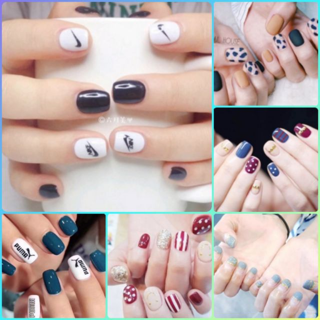 Bộ dán móng tay nail sticker gồm 14 móng, không thấm nước, độ đàn hồi tốt