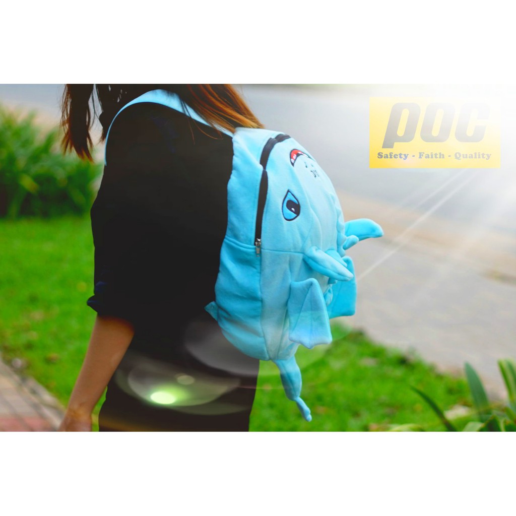 Balo con rồng chống thấm vải nhung mềm mịn cao cấp màu xanh dương