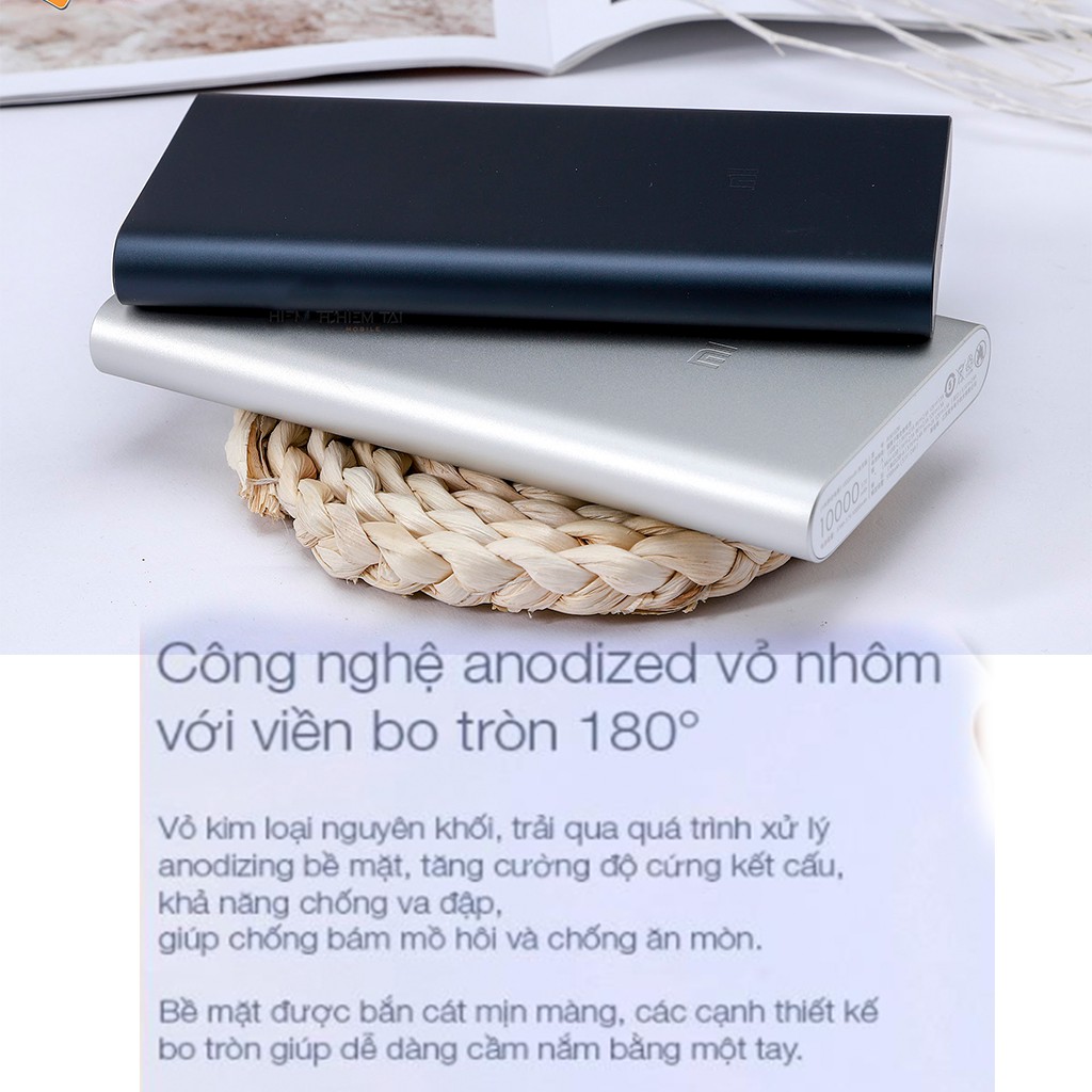  Sạc dự phòng Xiaomi Gen 3 chính hãng 10.000 mAh (2 cổng usb,sạc nhanh 18w)