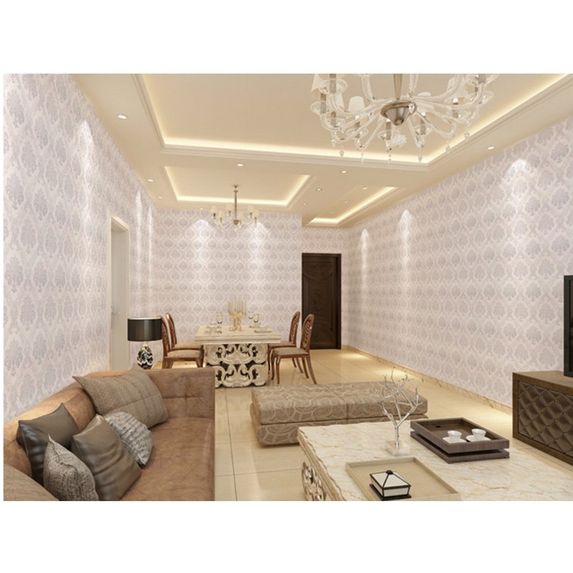 1 Met Decal Giấy Dán Tường Châu Âu Bạc Khổ 45Cm Keo Sẵn