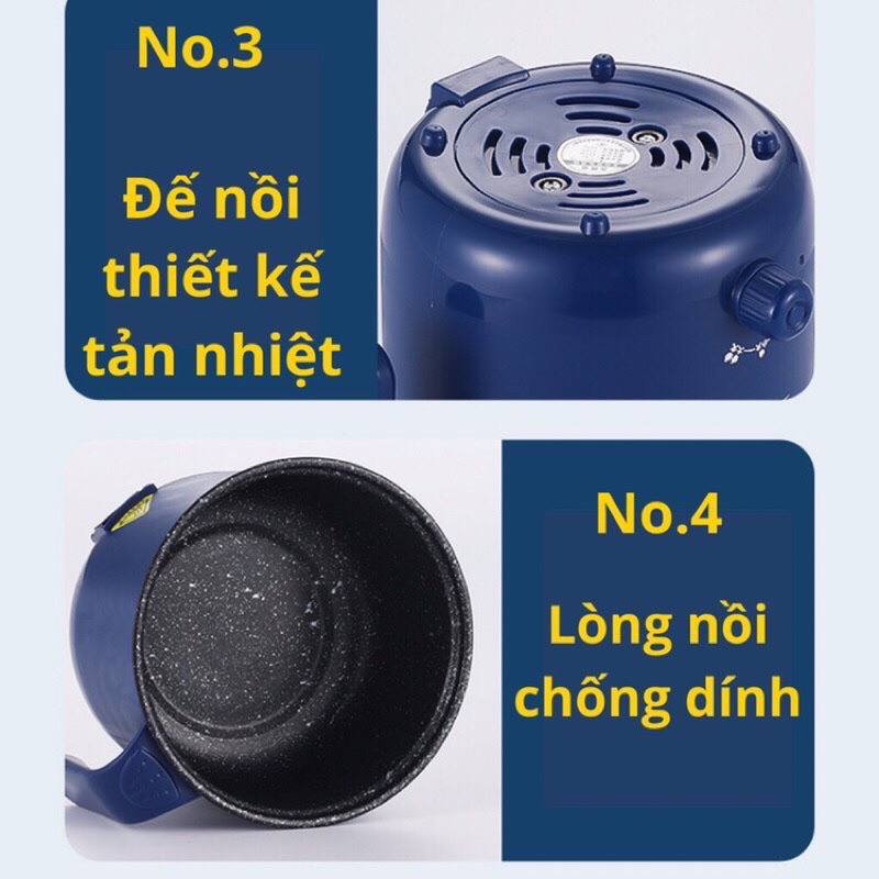 NỒI LẨU MINI CẦM TAY, NẤU MÌ ĐA NĂNG 1.8L KÈM LỒNG ❤️❤️