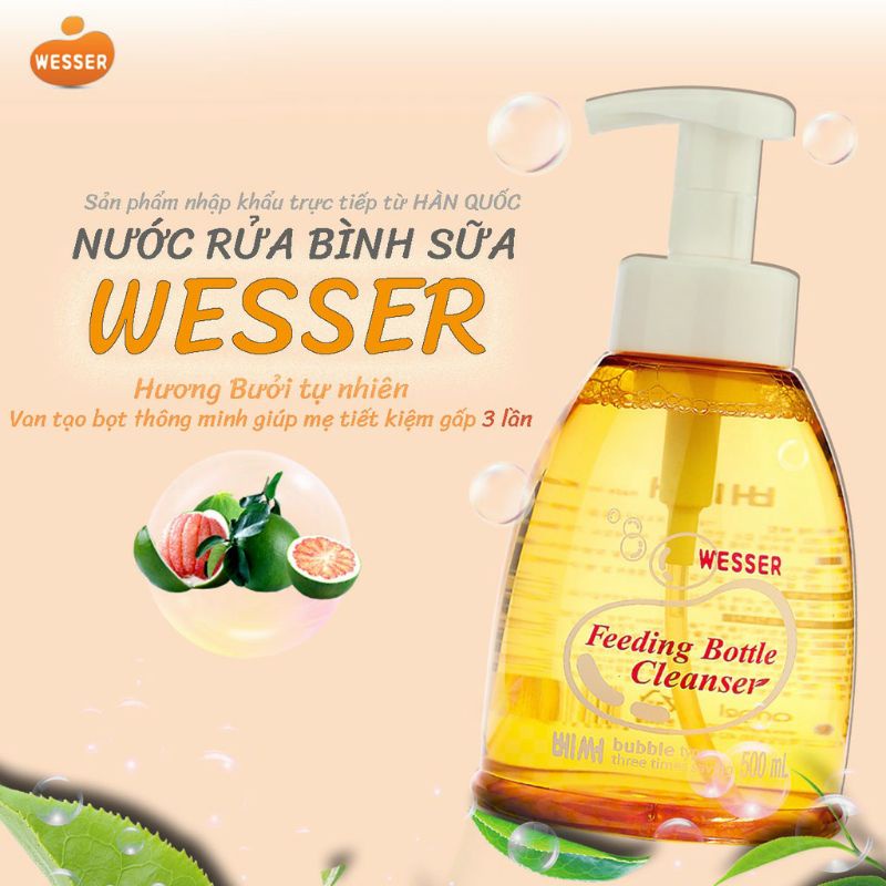 Nước rửa bình sữa wesser 500ml ( siêu tiết kiệm )