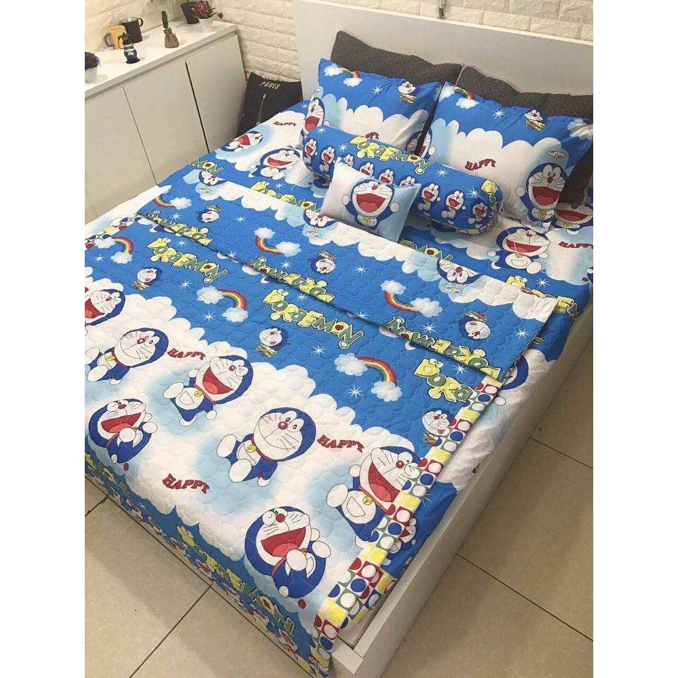 BỘ DRAP COTTON POLY DOREMON HAPPY