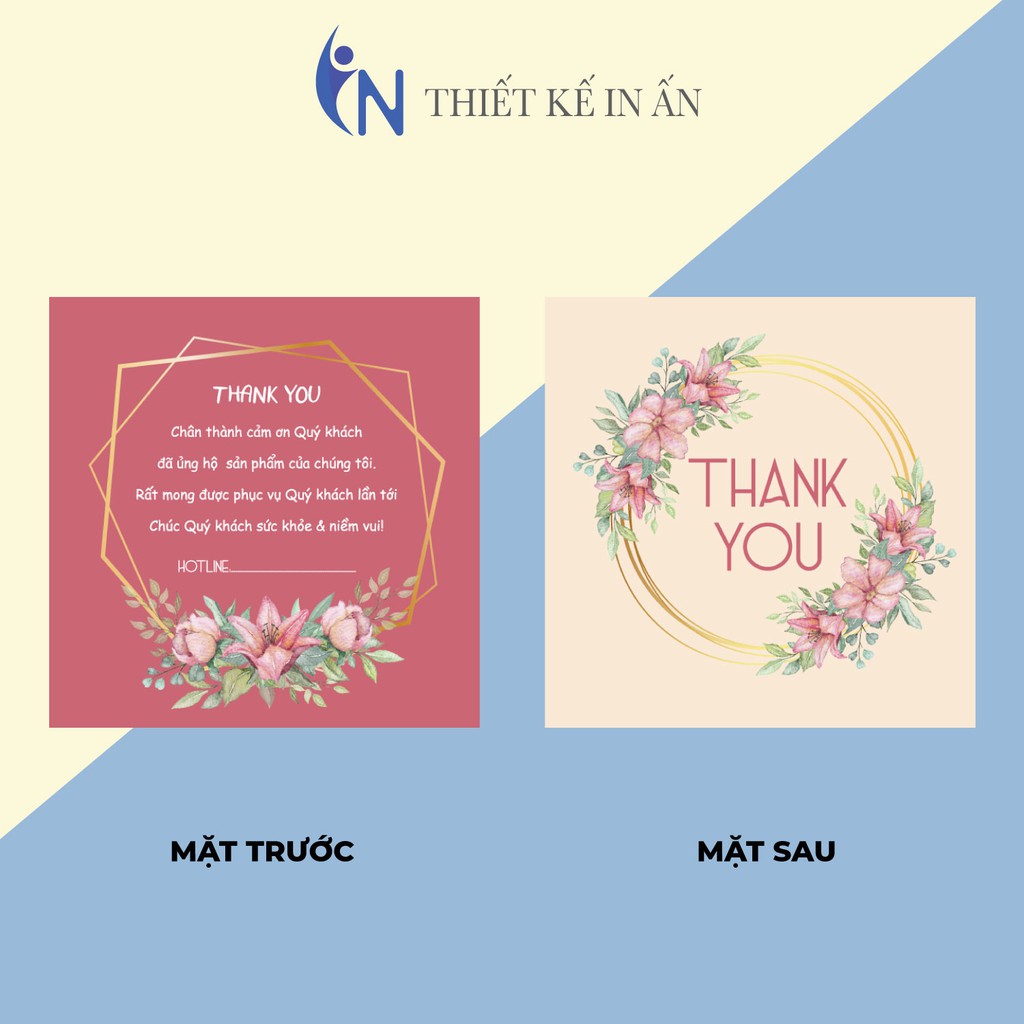 Thiệp cảm ơn, card thank you 100 cái