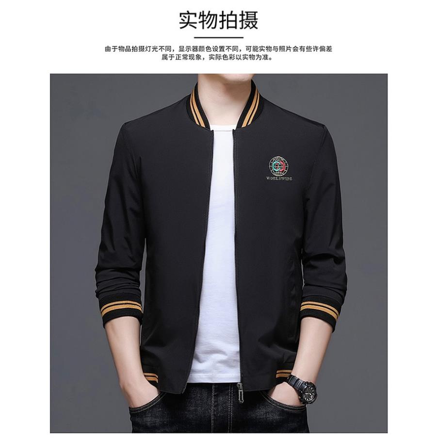 Áo khoát dù vải dày 2 lớp bomber logo cá tính cá tính-A1002