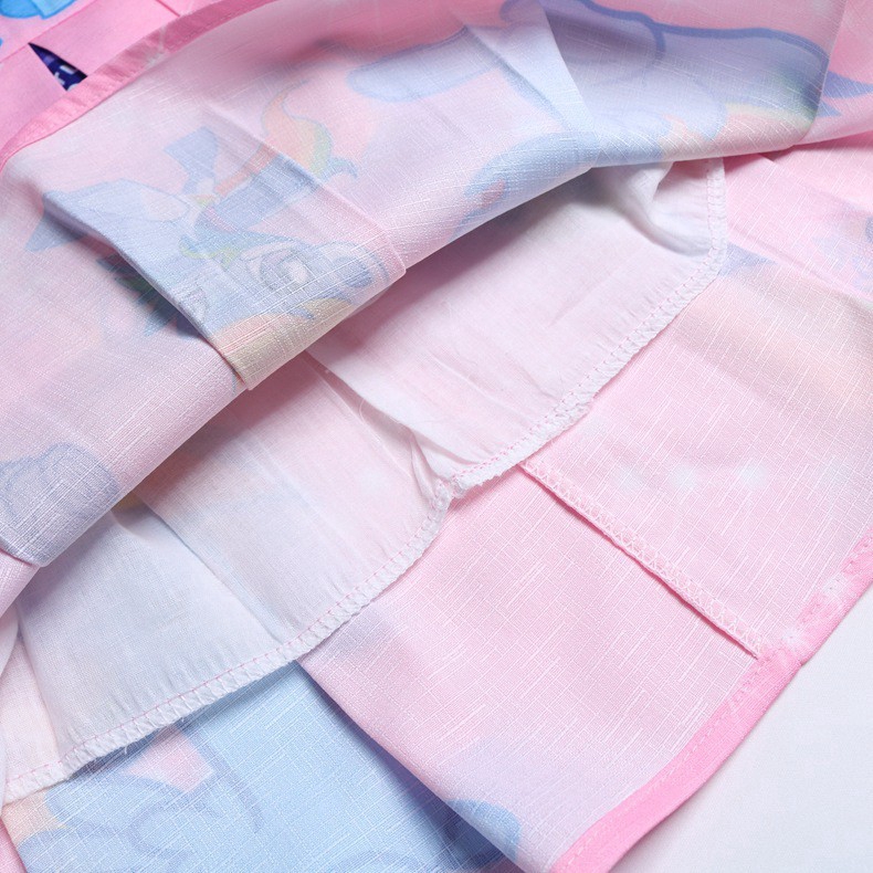 Đầm công chúa màu hồng in hình ngựa con hoạt hình cho bé gái