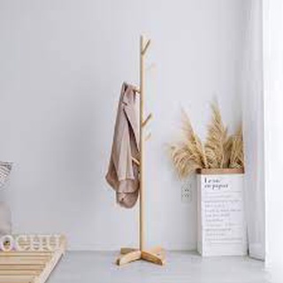 Cây treo quần áo đứng gỗ thông thiết kế lắp ráp hiện đại