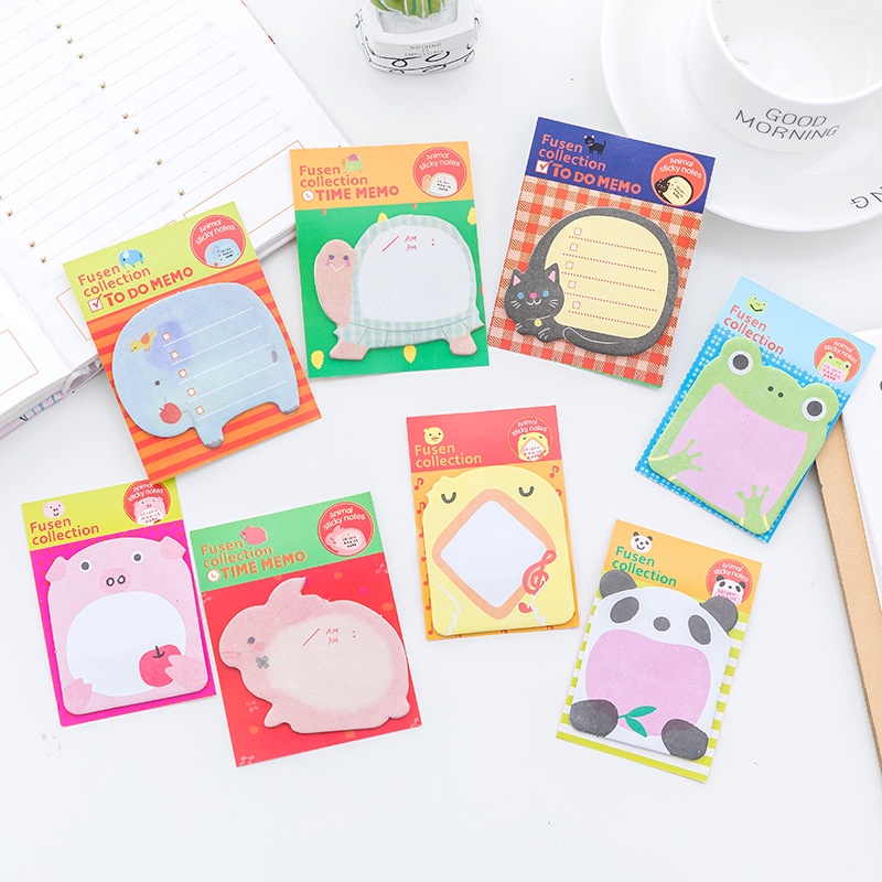 Giấy note hình con vật dễ thương, giấy note xinh xắn 20 tờ đồ dùng học tập