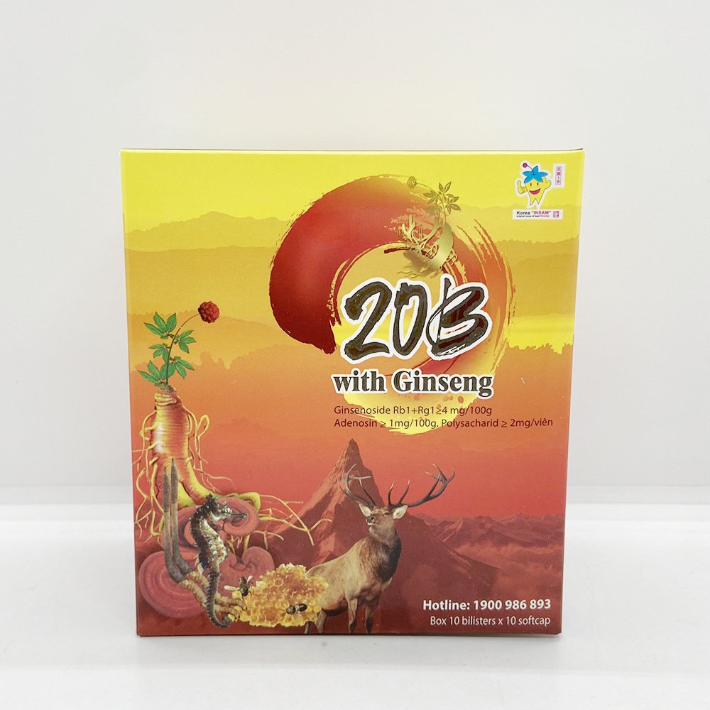 Viên uống Vitamin B tổng hợp 20B With Ginseng giúp ăn ngon miệng, bồi bổ cơ thể, tăng sức đề kháng