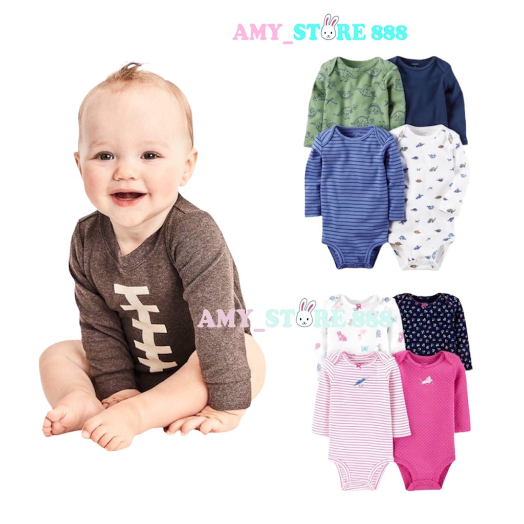 Bodysuit dài tay bé trai bé gái, body chip dài tay cho bé chất cotton mềm thấm hút mồ hôi