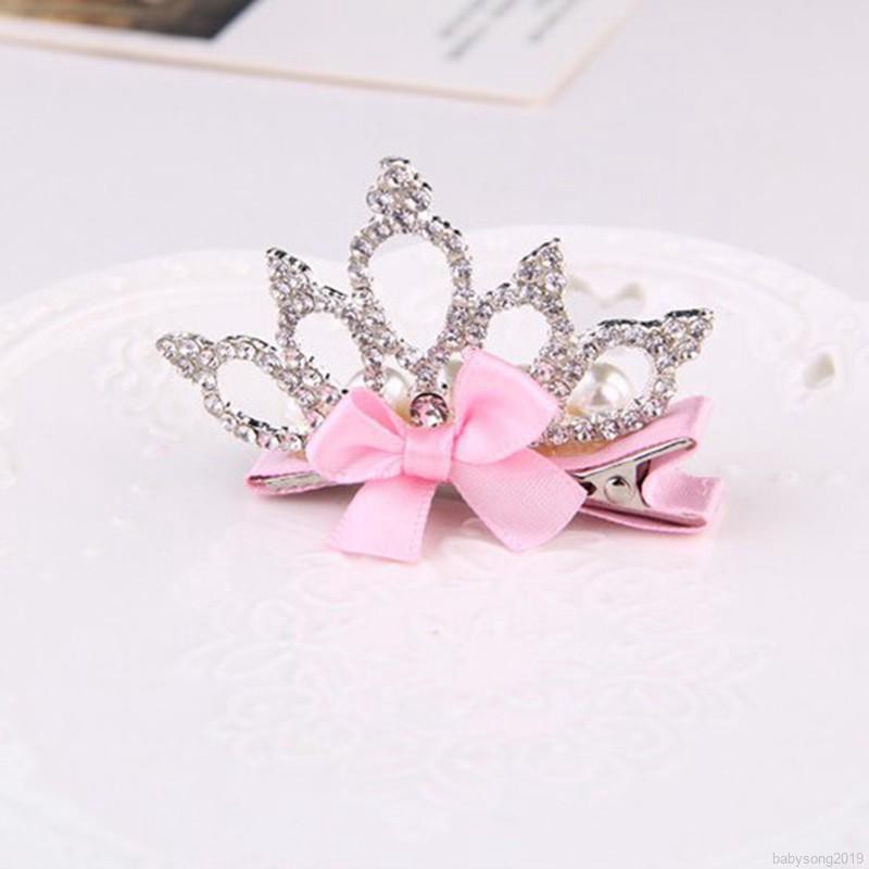 Kẹp tóc hình vương miện đính đá dành cho bé gái