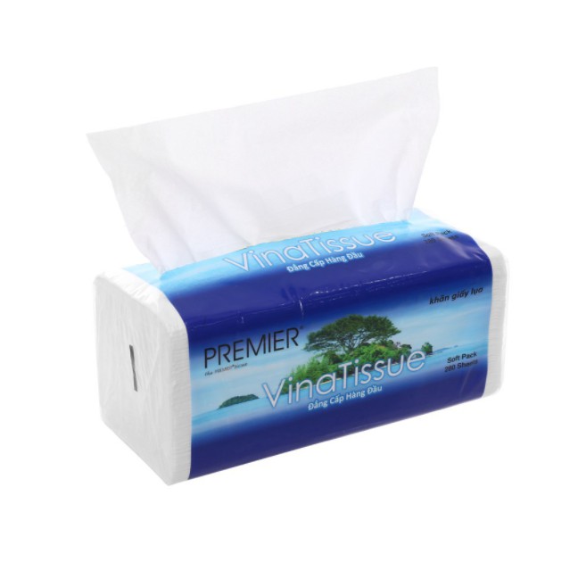 Khăn giấy lụa, khăn giấy rút PREMIER VinaTissue 2 lớp gói 280 tờ