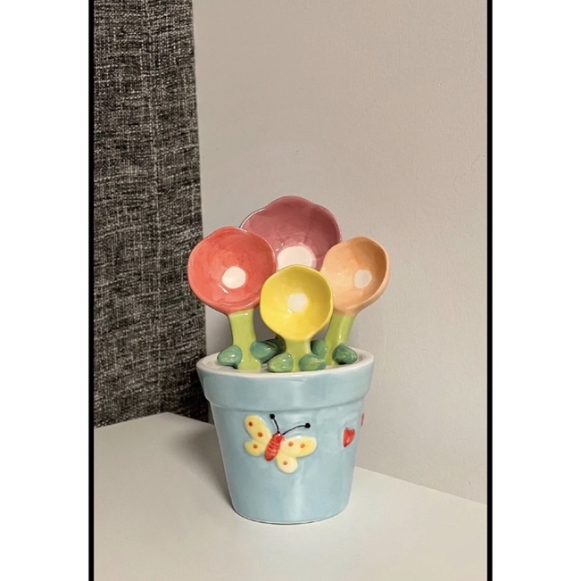 SET THÌA ĐONG ĐẾM HÌNH CHẬU HOA XINH XẮN