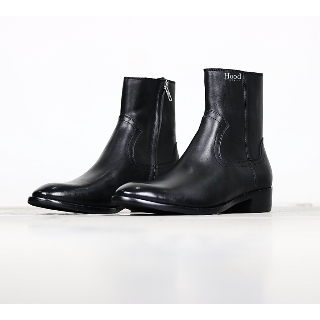 Giày Zip Boot khóa chéo - 100% da bò cao cấp - Khóa INOX chống gỉ - Bảo hành 12 tháng #thehood