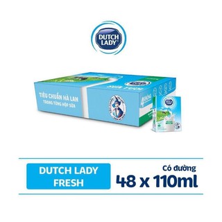 Thùng sữa tiệt trùng Cô Gái Hà Lan Có đường hộp 110ml