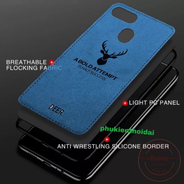 Ốp lưng Oppo F9 / Oppo Reno 2F Vải Deer hươu thời trang cao cấp chống sốc
