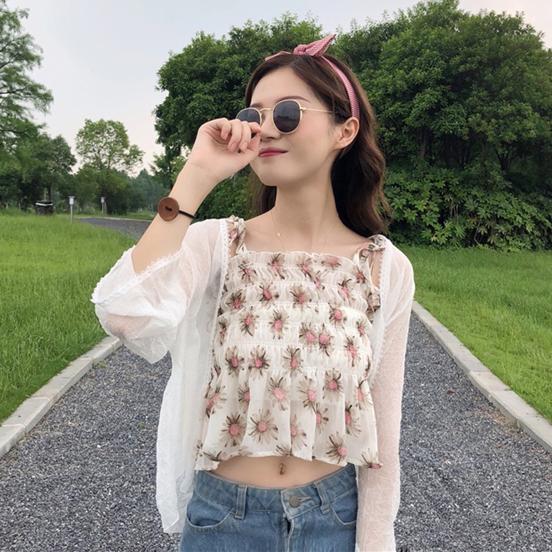 Áo Khoác Trắng Voan Mỏng Viền Ren Khoác Nhẹ Đi Biển Cardigan KV02