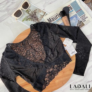 Áo croptop ren, áo choàng đi biển ladali - ms 533
