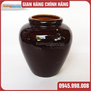 Lu uống bia kiểu mới - sáng tạo mới của gốm Bát Tràng-hàng vuốt tay dung tích 400ml - MÀU NÂU SOCOLA - XƯỞNG GỐM VIỆT