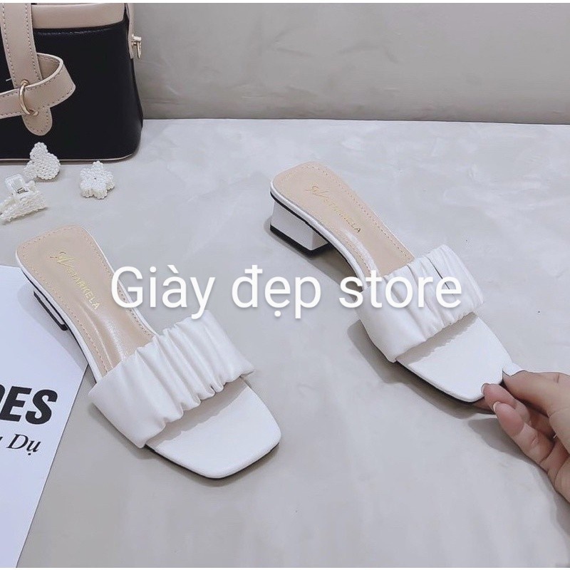 Guốc nữ bánh bèo hot trend da mềm cao 4cm đế vuông cao cấp mã 9149