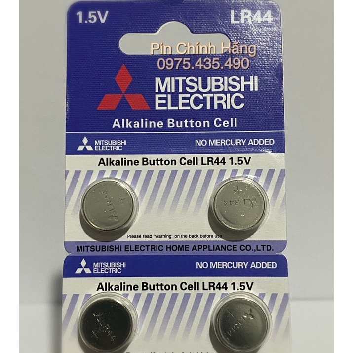 Pin LR44 AG13 A76 Mitsubishi Chính Hãng Vỉ 10 Viên